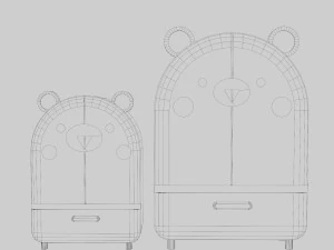 Stylized Teddy Cupboard 3D Model
