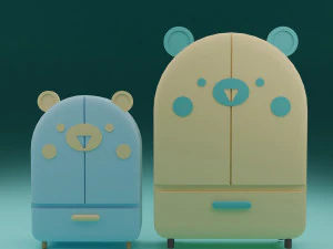 Stylized Teddy Cupboard 3D Model