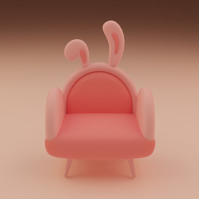 Stylized Bunny chair 3D Model .c4d .max .obj .3ds .fbx .stl .blend 
