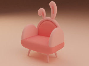 Stylized Bunny chair 3D Model