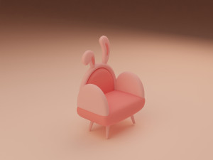 Stylized Bunny chair 3D Model