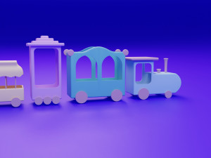 Stylized Toy Train Model 3D