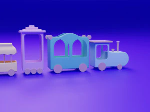 Stylized Toy Train 3D Model