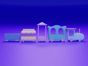 Stylized Toy Train 3D Model
