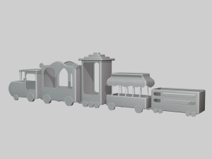 Stylized Toy Train Model 3D