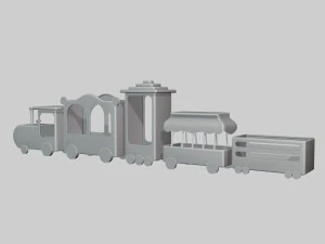 Stylized Toy Train 3D Model