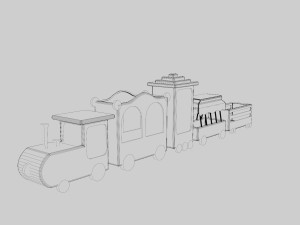 Stylized Toy Train Model 3D