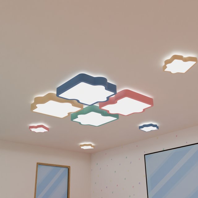 Puzzel Roof Light 3D Model .c4d .max .obj .3ds .fbx .stl .blend 
