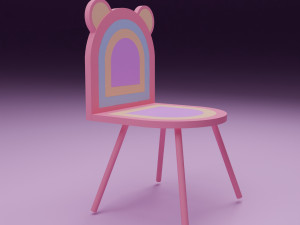 Stylized children chair 3D Model