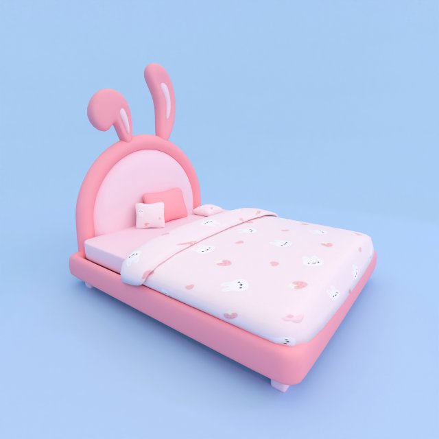 Bunny Bed Model 3D .c4d .max .obj .3ds .fbx .stl .blend