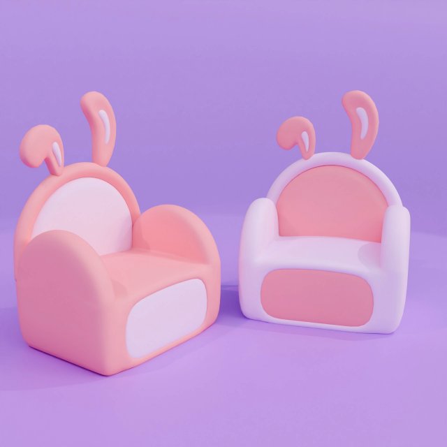 Bunny Sofa 3D Model .c4d .max .obj .3ds .fbx .stl .blend 