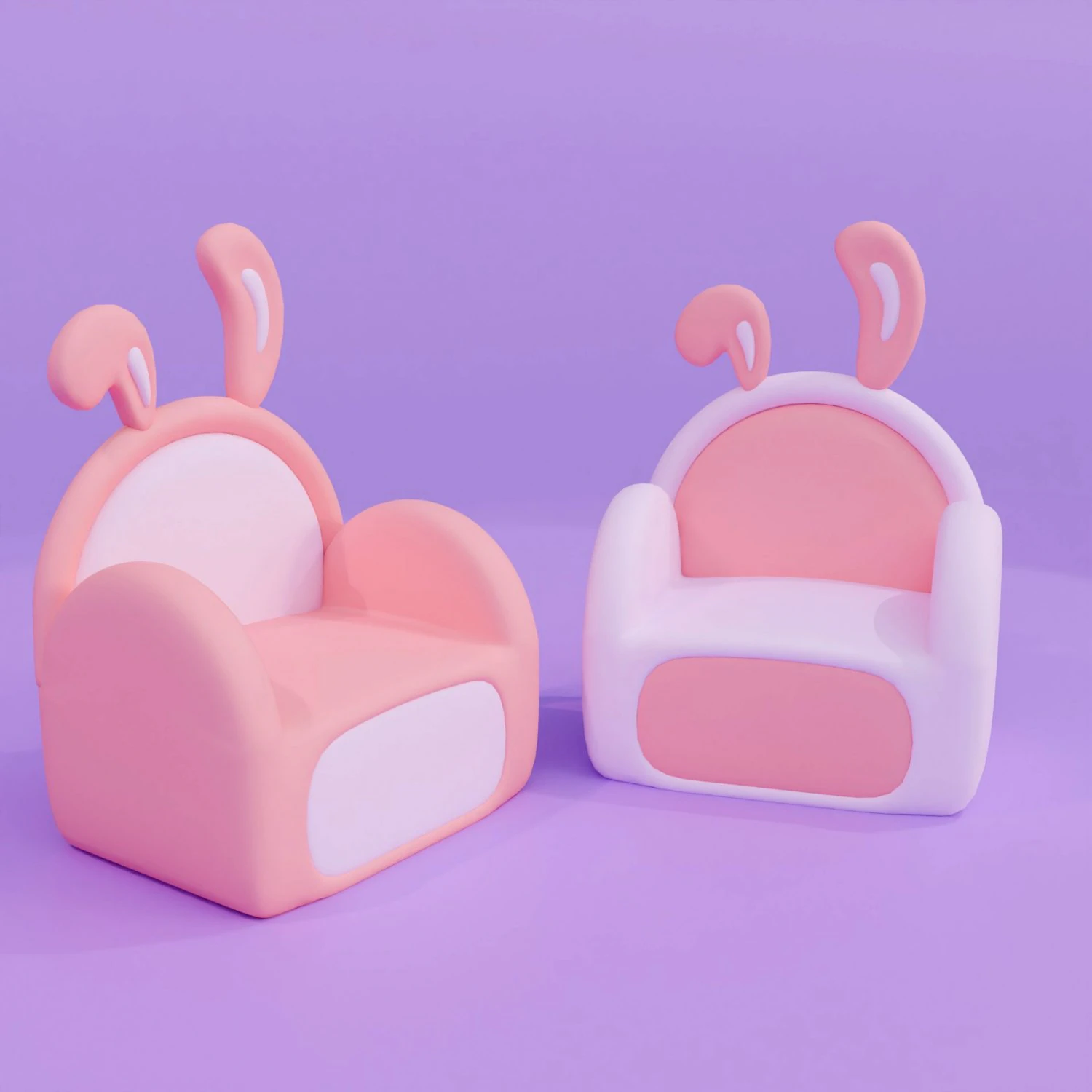 Bunny Sofa 3D Model .c4d .max .obj .3ds .fbx .stl .blend