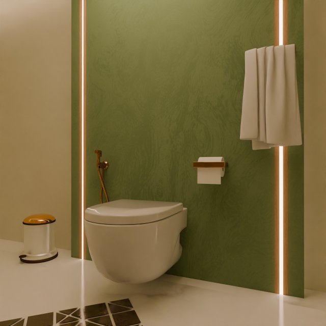 Washroom 3D Model .c4d .max .obj .3ds .fbx .stl .blend 