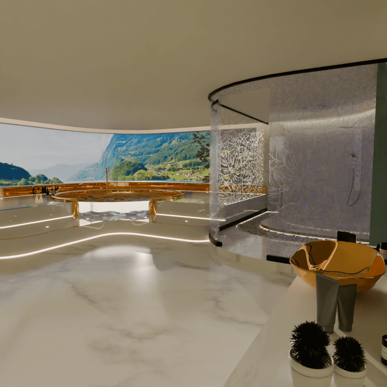 Modern Luxury Bathroom 3D Model .c4d .max .obj .3ds .fbx .stl .blend 