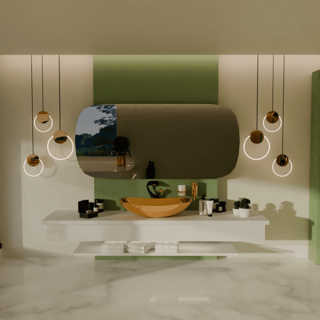 Wash basin area in bathroom 3D Model .c4d .max .obj .3ds .fbx .stl .blend 