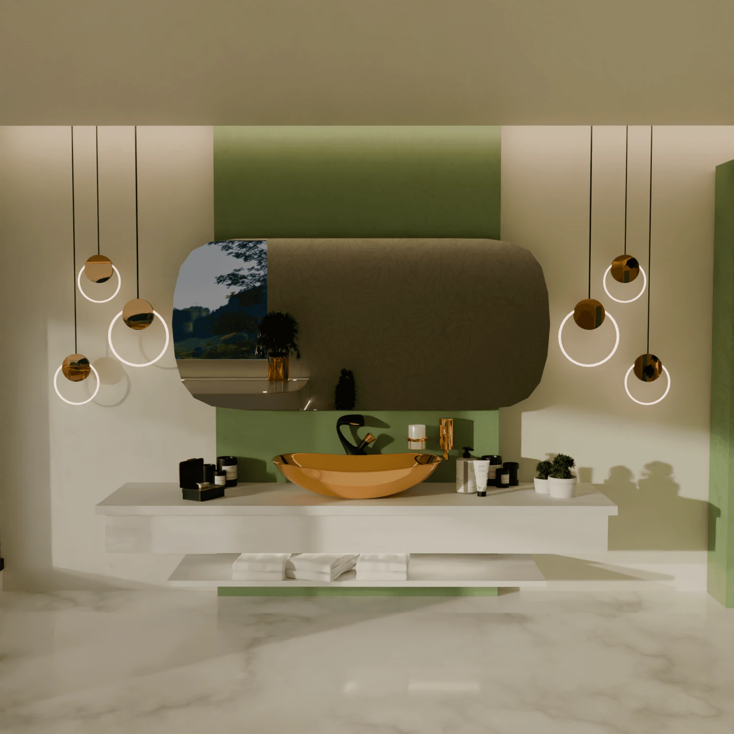 Wash basin area in bathroom 3D Model .c4d .max .obj .3ds .fbx .stl .blend 