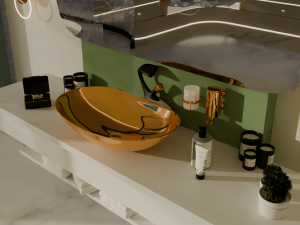Wash basin area in bathroom 3D Model