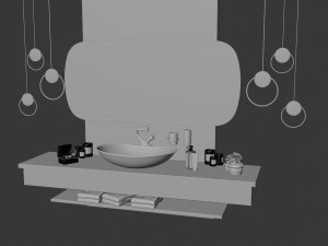 Wash basin area in bathroom 3D Model