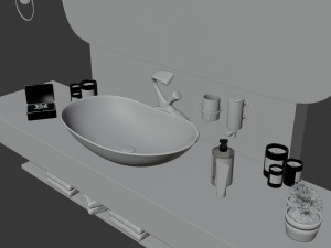 Wash basin area in bathroom 3D Model