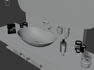Wash basin area in bathroom 3D Model