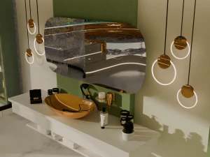 Wash basin area in bathroom 3D Model