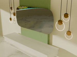 Bathroom interior and wash basin 3D Model