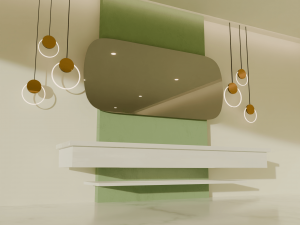 Bathroom interior and wash basin 3D Model