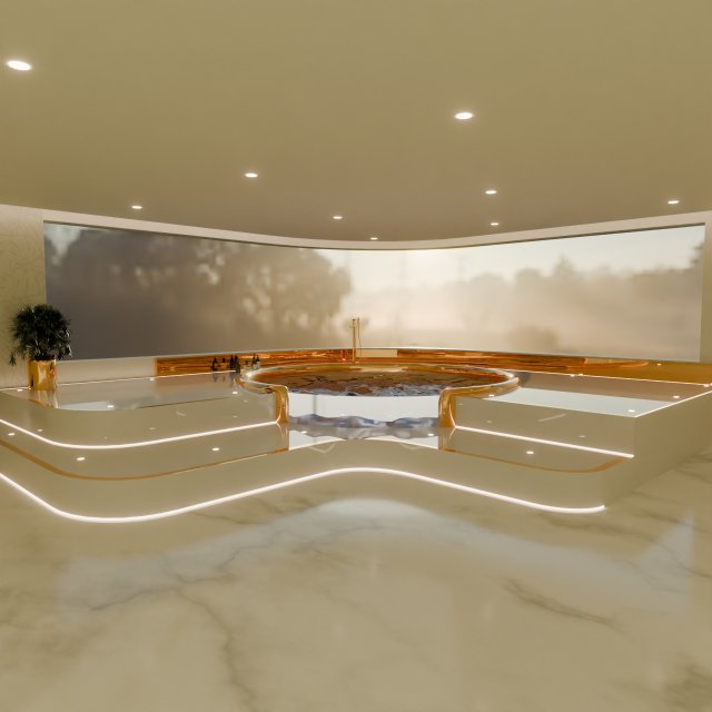 Realistic Bathtub 3D Model .c4d .max .obj .3ds .fbx .stl .blend 
