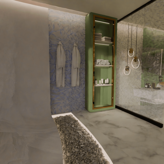 Shower area in bathroom Modèle 3D .c4d .max .obj .3ds .fbx .stl .blend 