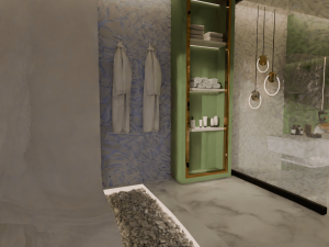 Shower area in bathroom 3D Model