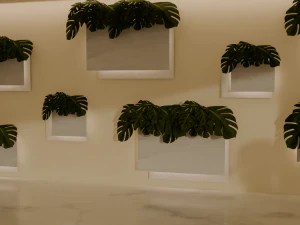 Decorated plat wall 3D Model