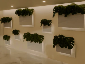 Decorated plat wall 3D Model