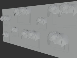 Decorated plat wall 3D Model