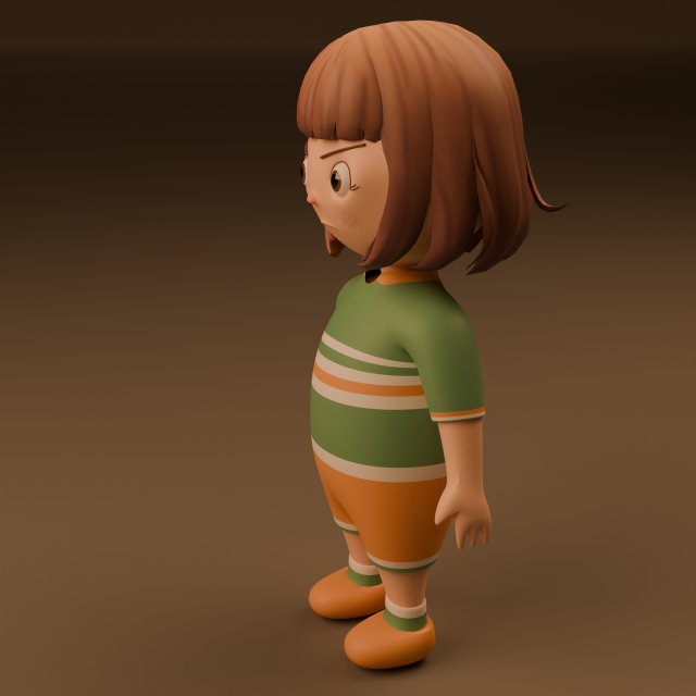 Stylized angry girl Modelo 3D .c4d .max .obj .3ds .fbx .stl .blend