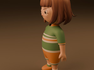 Stylized angry girl Modèle 3D