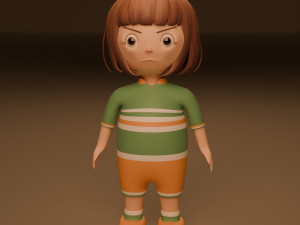 Stylized angry girl Modelo 3D