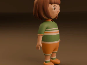 Stylized angry girl 3D Model