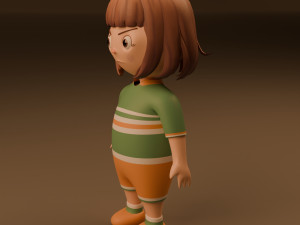 Stylized angry girl Modelo 3D