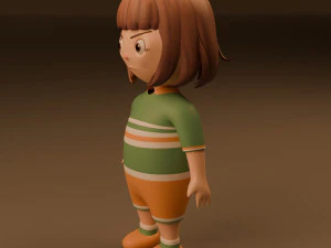 Stylized angry girl 3D Model