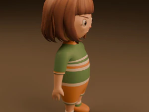 Stylized angry girl 3D Model