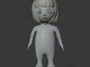 Stylized angry girl 3D Model