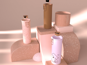 Lether Cover Water Bottle 3Dモデル