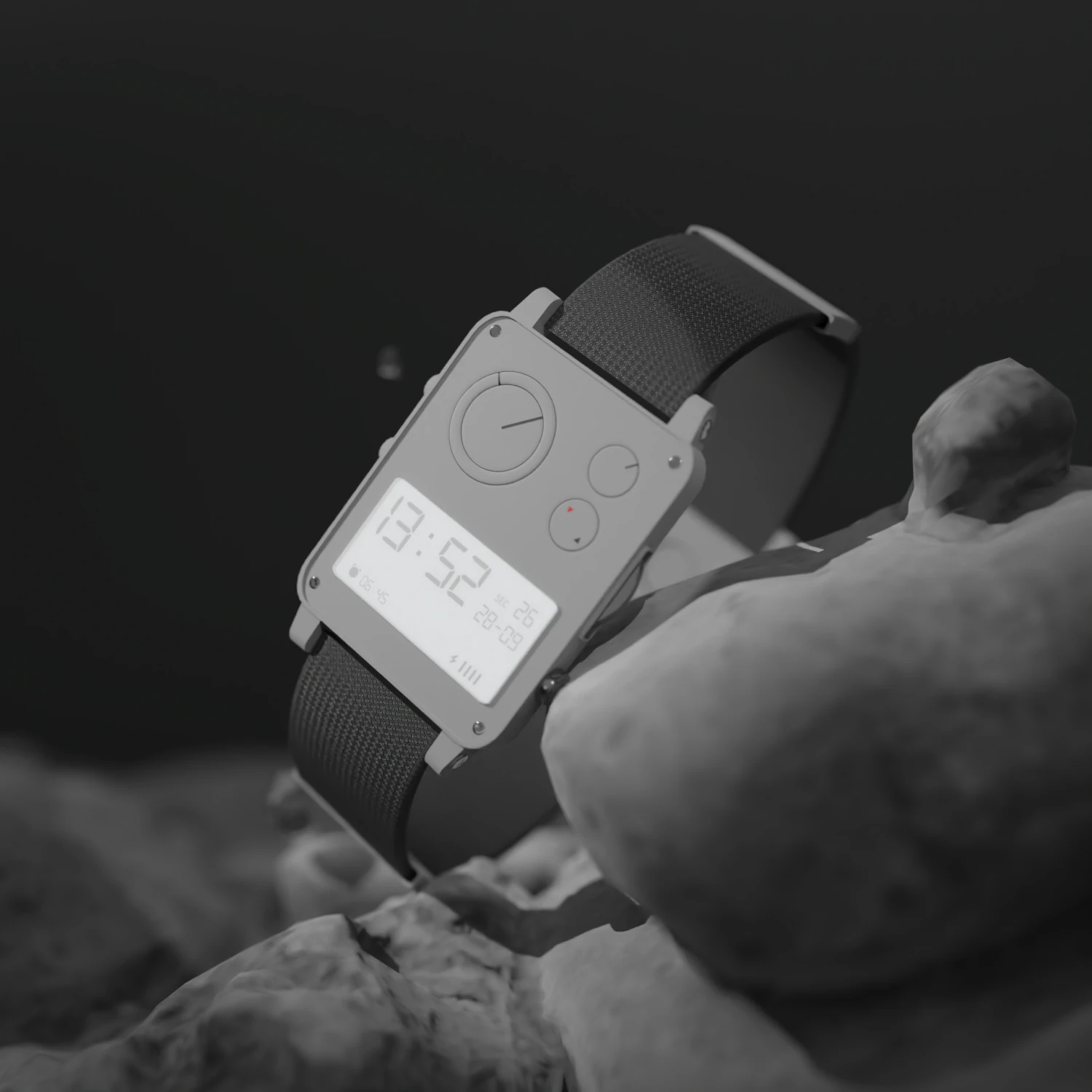 Metalic Smart Watch 3D Model .c4d .max .obj .3ds .fbx .stl .blend 