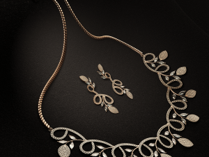 Diamond Necklace Earrings Modello 3D