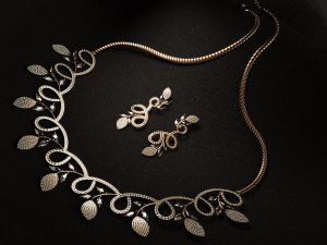 Diamond Necklace Earrings Modelo 3D