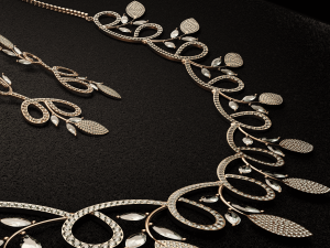 Diamond Necklace Earrings Modelo 3D