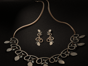 Diamond Necklace Earrings Modelo 3D