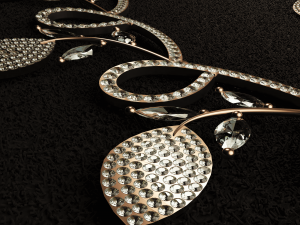 Diamond Necklace Earrings Modelo 3D