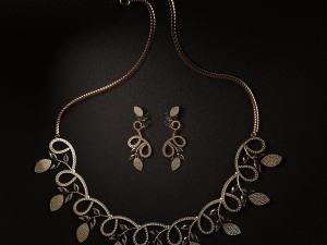 Diamond Necklace Earrings Modelo 3D