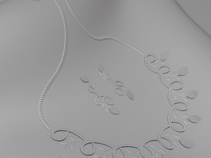 Diamond Necklace Earrings Modelo 3D